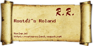 Rostás Roland névjegykártya