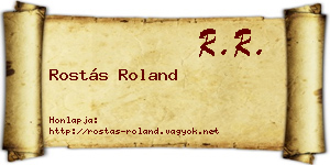 Rostás Roland névjegykártya